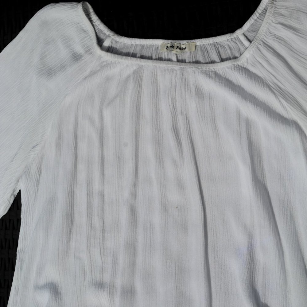 Black Rainn Size M Cream Gauze Blouse